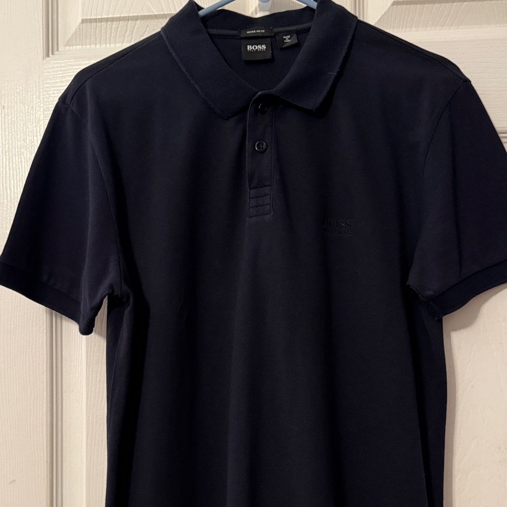 BOSS Men's black Short Sleeve Polo